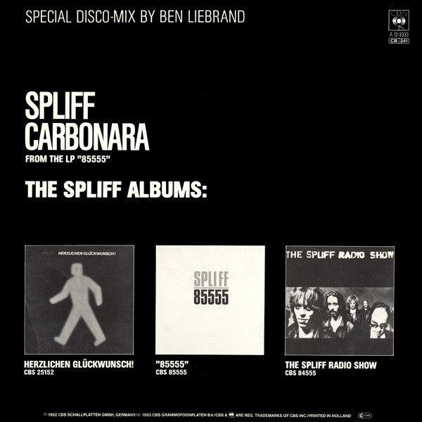 Spliff - Carbonara (Special Disco Remix) (Used Excellent Condition)