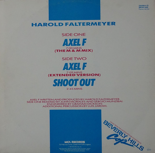 Harold Faltermeyer - Axel F (The M & M Mix) (12"Maxi Used)