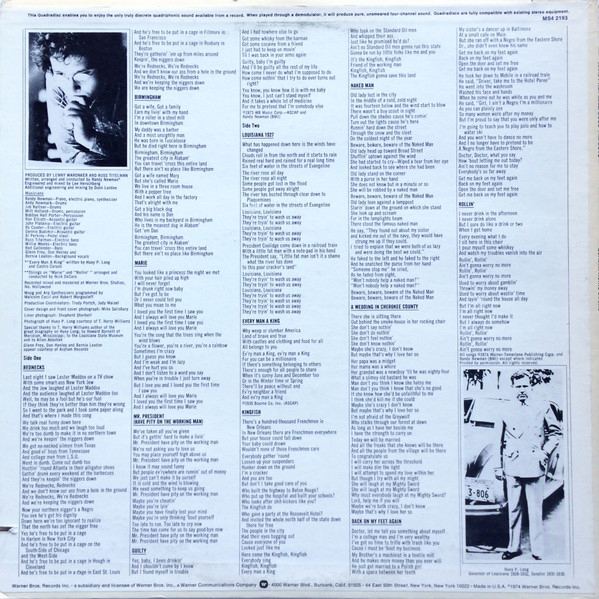 Randy Newman - Good Old Boys (1 Lp Used Nm)