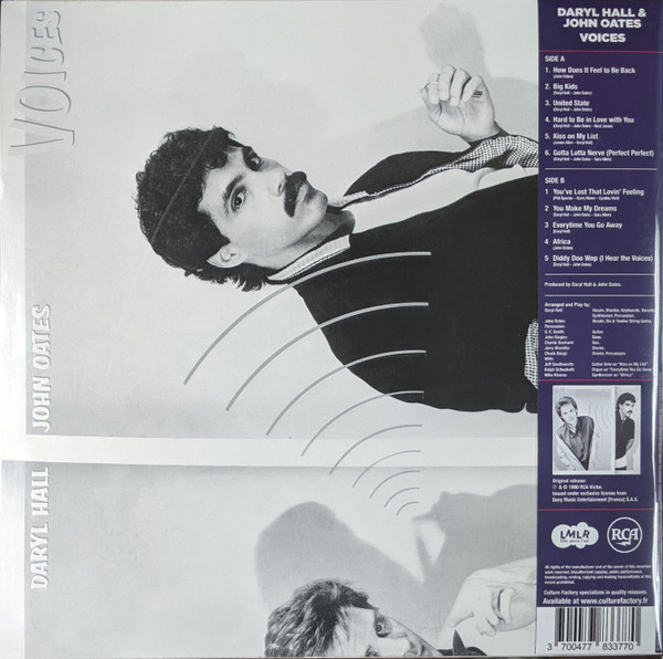 Daryl Hall & John Oates - Voices (1 Lp Album New Colored Vinyl "Record Store Day Exclusive")